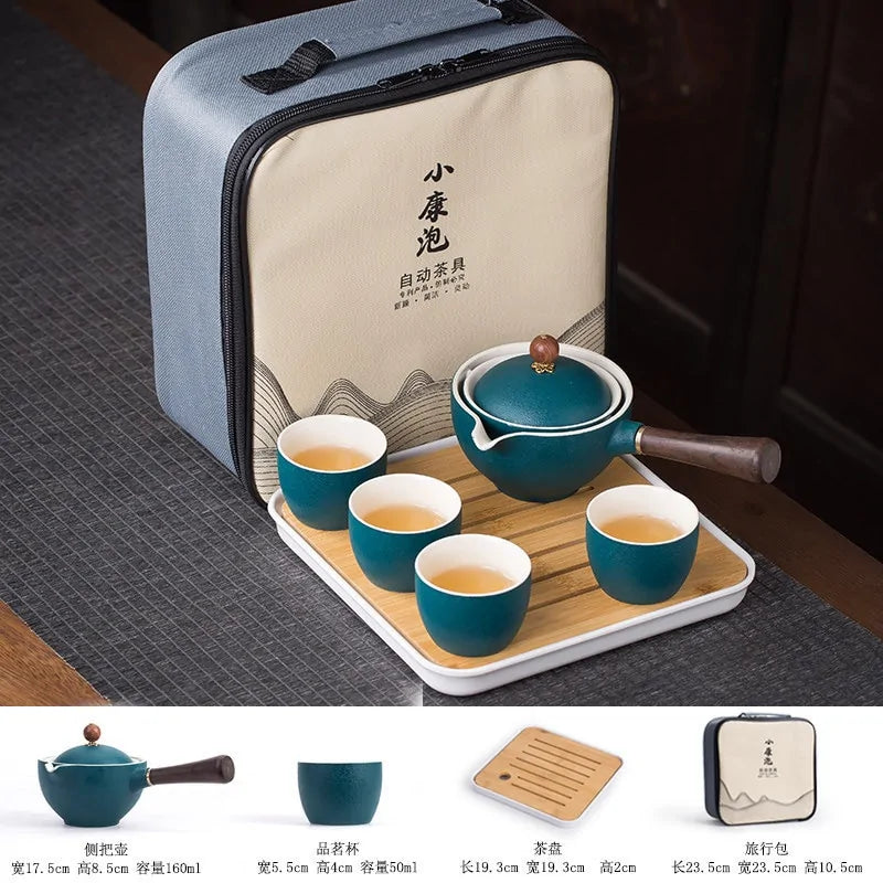 Flowers Exquisite Stone Grinding Shape Tea Set