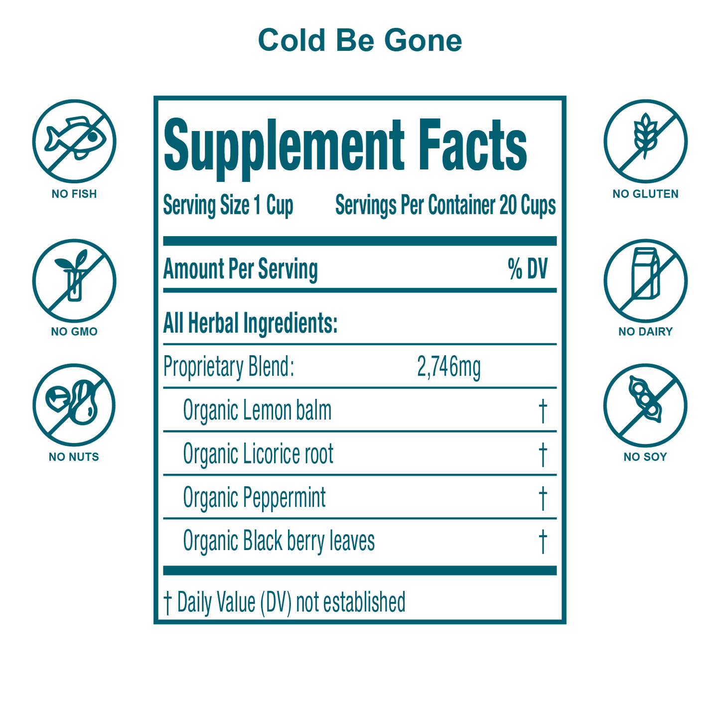 Cold Relief Tea-Cold Be Gone: 40 Servings- Immune Support Tea