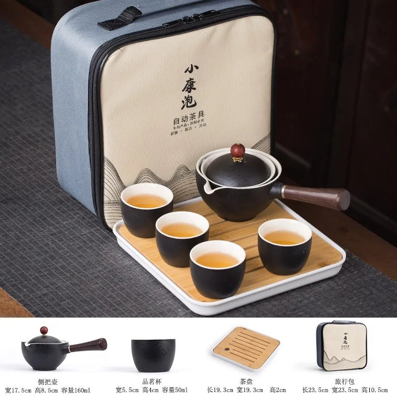 Flowers Exquisite Stone Grinding Shape Tea Set