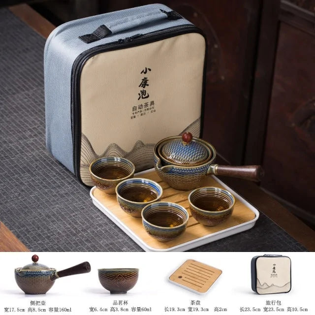 Flowers Exquisite Stone Grinding Shape Tea Set