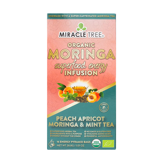 Miracle Tree's Moringa Energy Tea, Peach Mint Apricot