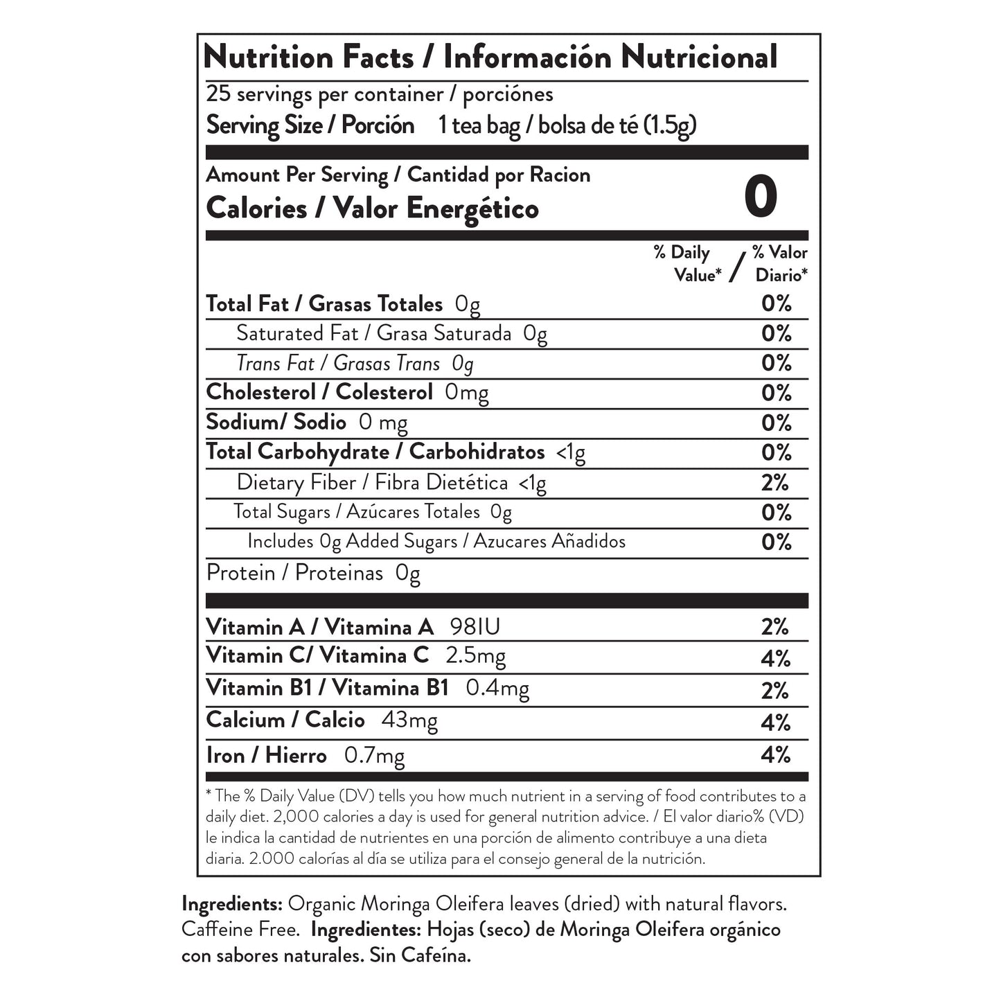 Miracle Tree's Organic Moringa Tea, Lemon