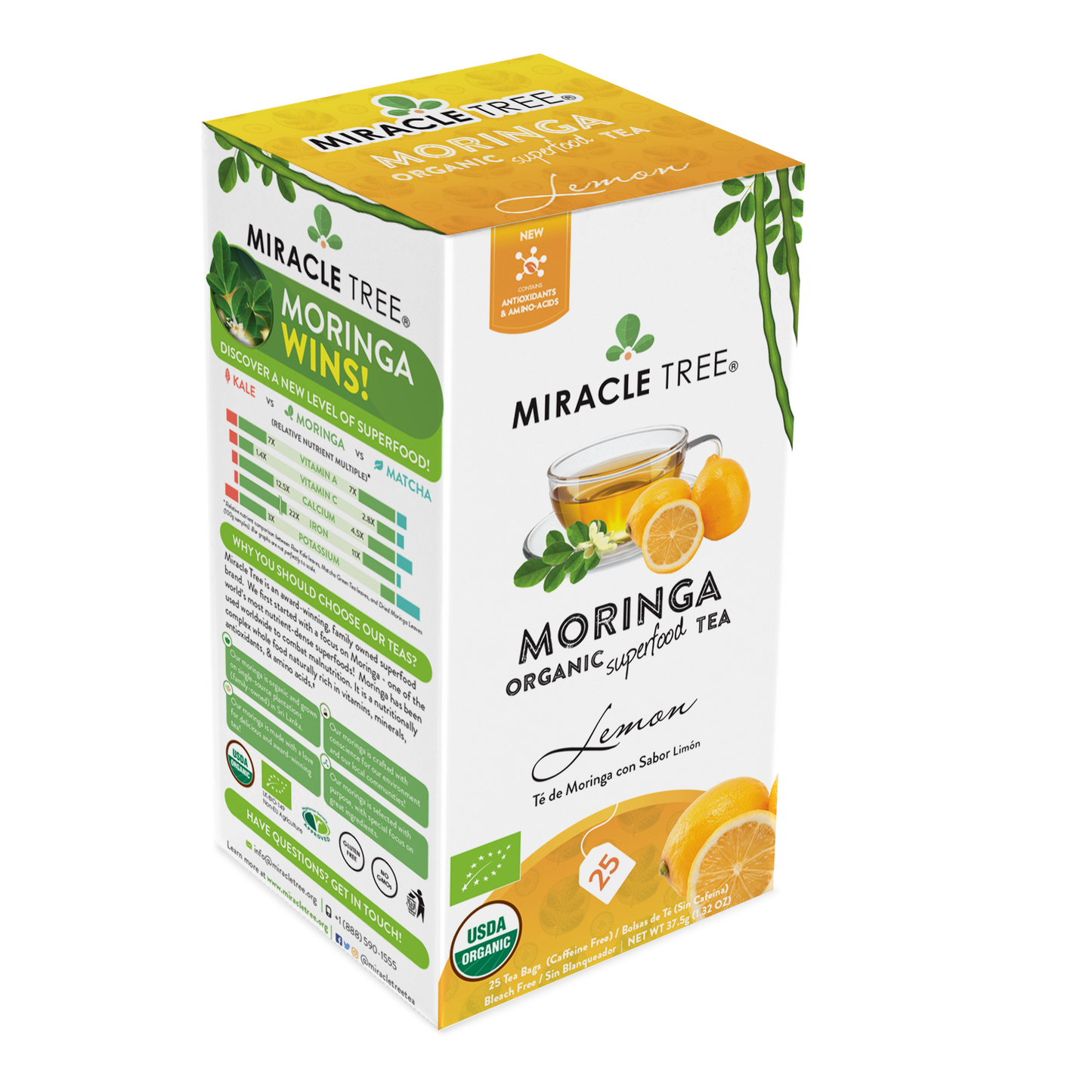 Miracle Tree's Organic Moringa Tea, Lemon