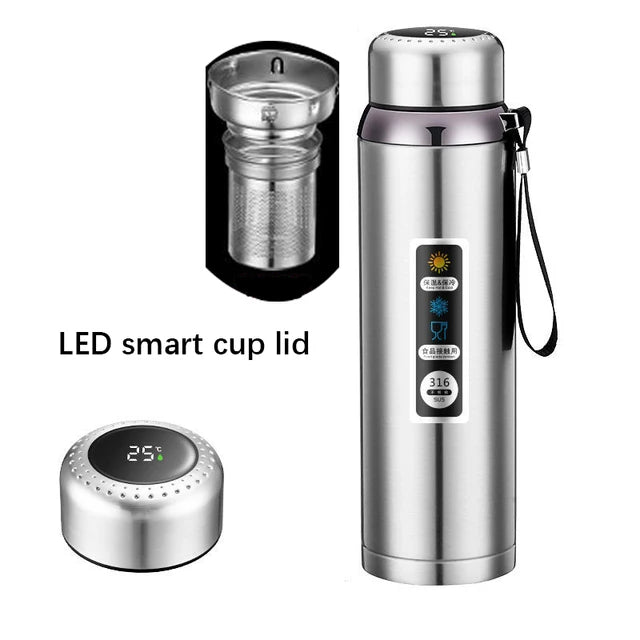 Smart Thermos with LED Display & Tea Filter